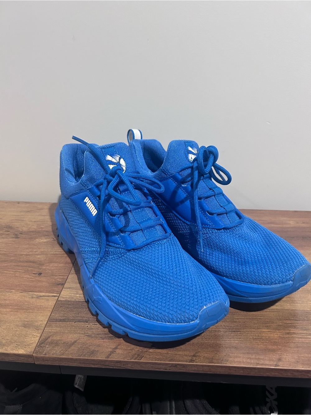 PUMA Blue Mesh Athletic Sneakers